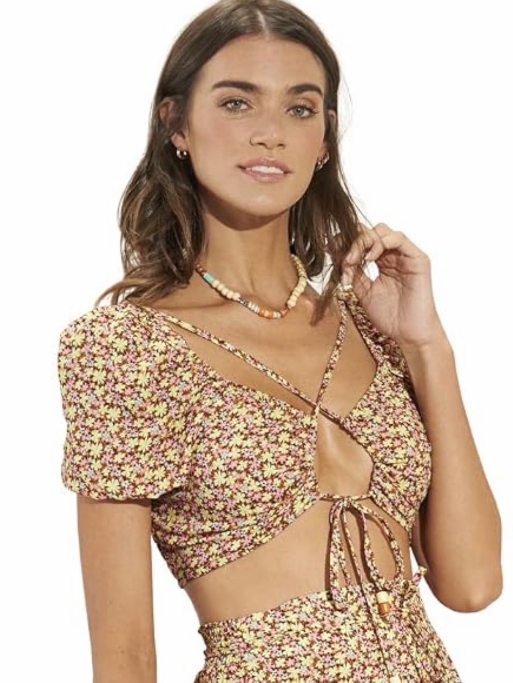 NWT Maaji Women's Radiant Meadow Riley Beachwear Crop Top Reversible